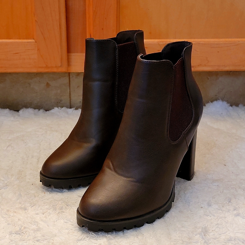 Brown high heels